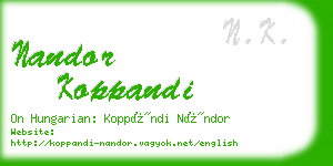 nandor koppandi business card